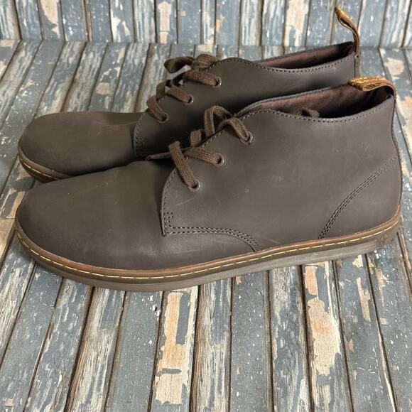 Dr Martens Mens Will Chukka Boots Size 12 Brown Leather Comfort Yellow Stitching main image 4